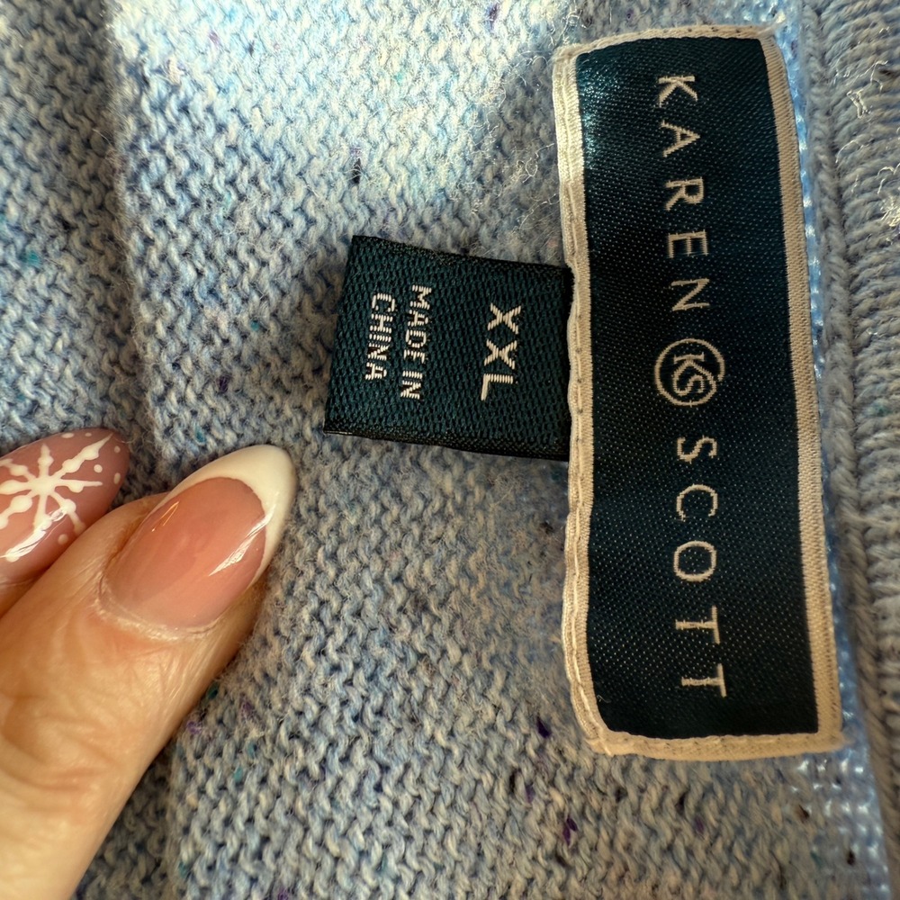 Karen Scott Women's Light Blue Crewneck Sweater Size XXL - Picture 4 of 5